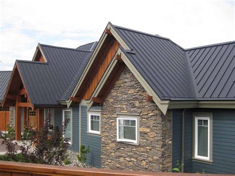 metal roof and house color combinations|houses with charcoal metal roof.